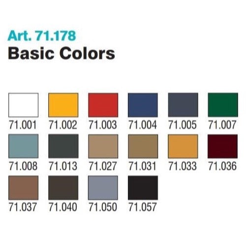 Vallejo Model Air Basic Colors set 71.178, 16 colors