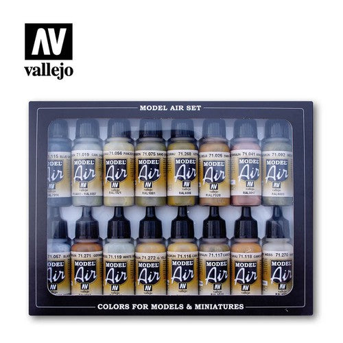Vallejo 71.208 Model Air German WWII Europe and Africa 16-color paint set