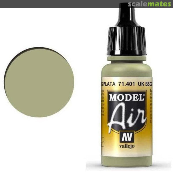 Vallejo Model Air 71.401 UK BSC 28 Silver Grey 17 ml acrylic paint bottle