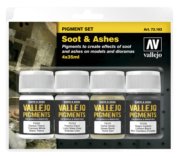 Vallejo 73.193 Soot and Ashes pigment set