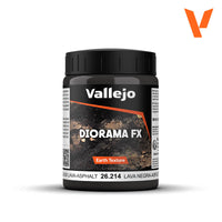 Vallejo Black Lava-Asphalt Earth Texture Diorama Effect 200ml Bottle — exact product reference