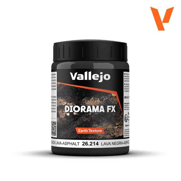 Vallejo Black Lava-Asphalt Earth Texture Diorama Effect 200ml Bottle — exact product reference