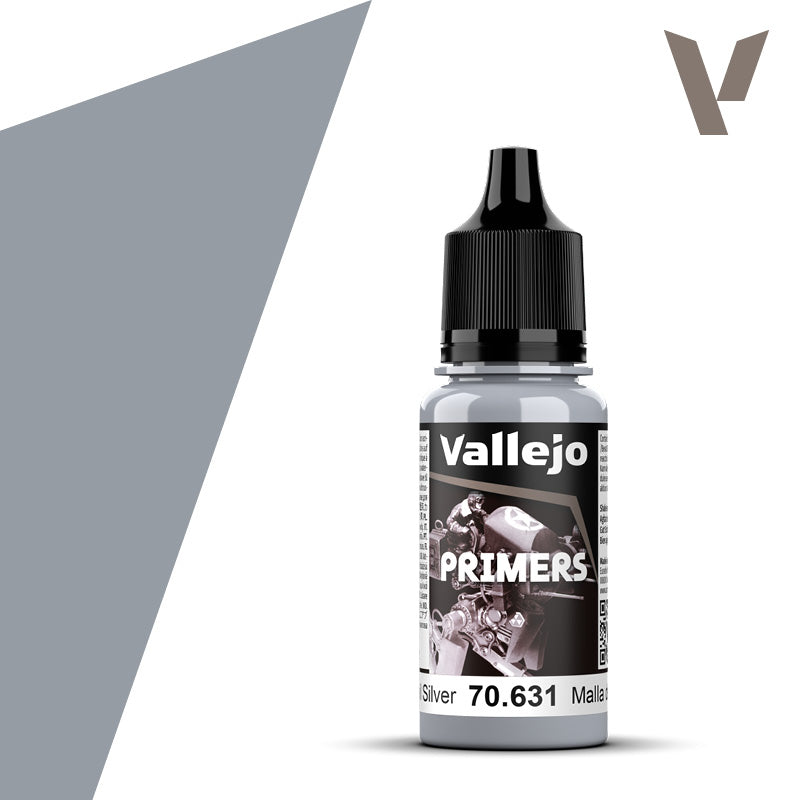 Vallejo Paint Chainmail Silver Primer 18ml Bottle - 70.631– product image