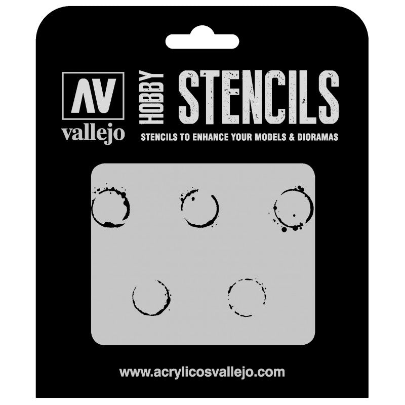 Vallejo ST-AFV002 Drum Oil Markings stencil for 1/35 and 1/32 scale