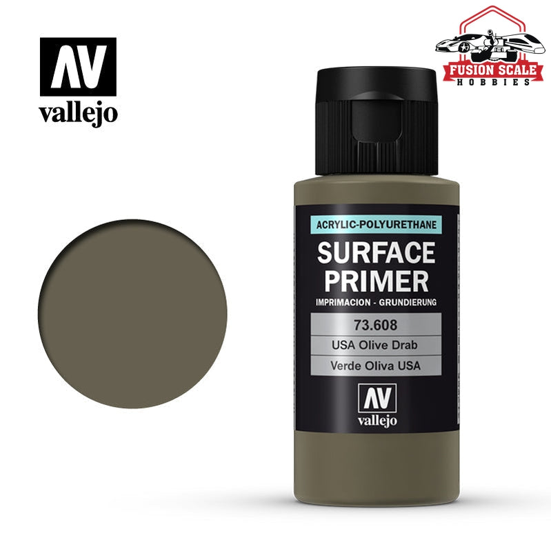 Vallejo UK Olive Drab Surface Primer 60ml VLJ73608 — exact product reference