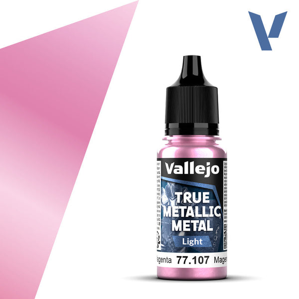 Vallejo Paint True Metallic Metal Crimson Magenta Paint 17ml Bottle - 77107