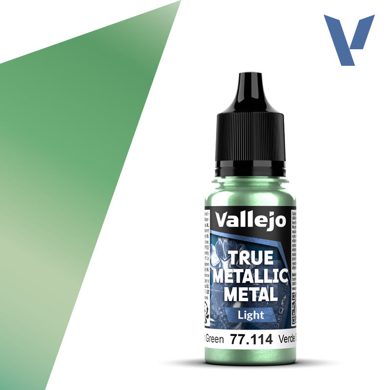 Vallejo Paint True Metallic Metal Dusken Green Paint 17ml Bottle - 77114– product image