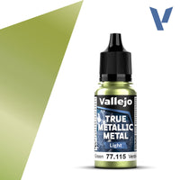 Vallejo Paint True Metallic Metal Amber Green Paint 17ml Bottle - 77115– product image 1