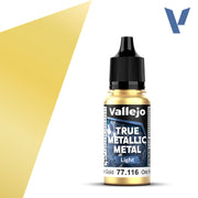 Vallejo Paint True Metallic Metal Greenish Gold Paint 17ml Bottle - 77116 — exact product reference