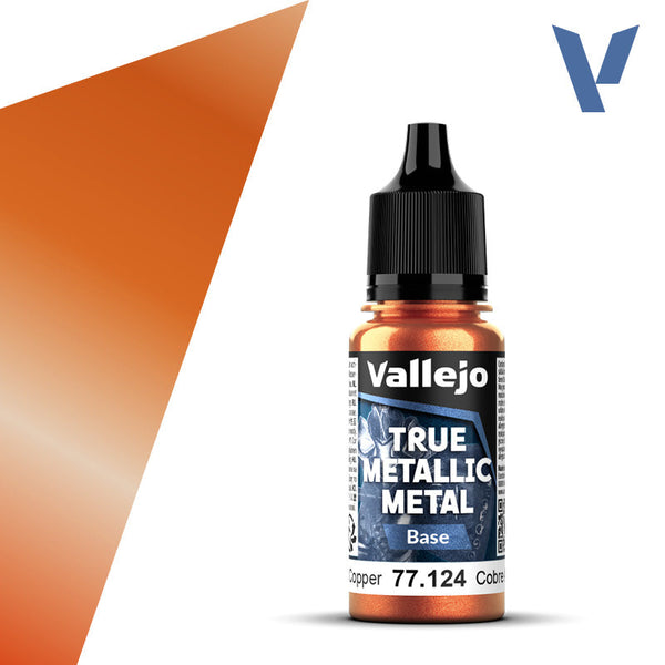 Vallejo Paint True Metallic Metal Base Ancient Copper Paint 17ml Bottle - 77124