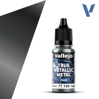 Vallejo Paint True Metallic Metal Base Obsidian Black Paint 17ml Bottle - 77140 — exact product reference
