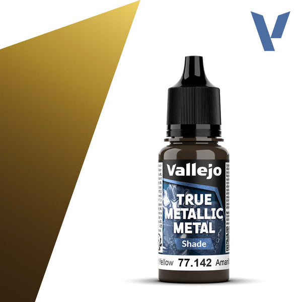 Vallejo Paint True Metallic Metal Shade Radiant Yellow Paint 17ml Bottle - 77142