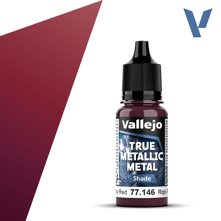Vallejo Paint True Metallic Metal Shade Ruby Red Paint 17ml Bottle - 77146 — exact product reference