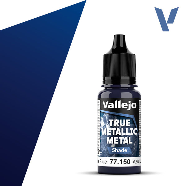 Vallejo Paint True Metallic Metal Shade Ultramarine Blue Paint 17ml Bottle - 77150