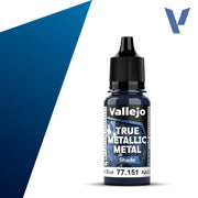 Vallejo Paint True Metallic Metal Shade Sapphire Blue Paint 17ml Bottle - 77151 — exact product reference