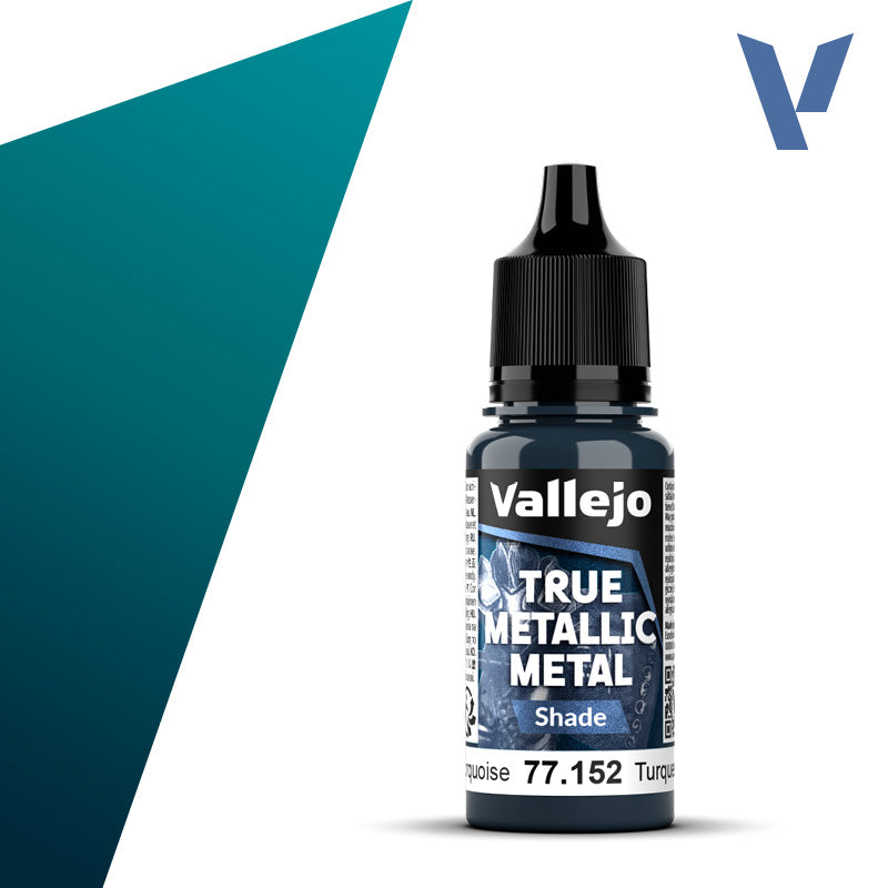 Vallejo Paint True Metallic Metal Shade Hydra Turquoise Paint 17ml Bottle - 77152 — exact product reference