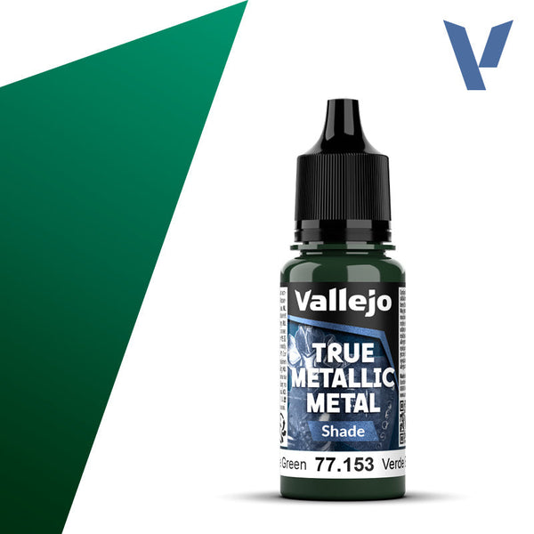 Vallejo Paint True Metallic Metal Shade Beetle Green Paint 17ml Bottle - 77153
