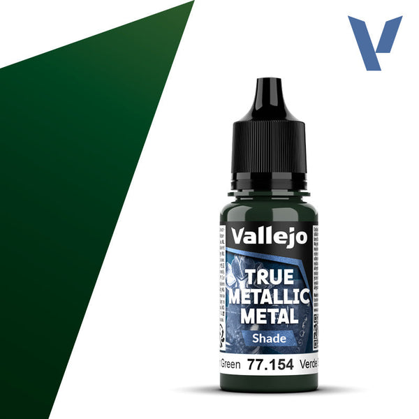 Vallejo Paint True Metallic Metal Shade Dusken Green Paint 17ml Bottle - 77154