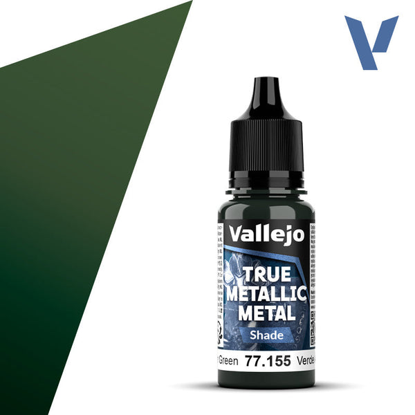 Vallejo Paint True Metallic Metal Shade Amber Green Paint 17ml Bottle - 77155