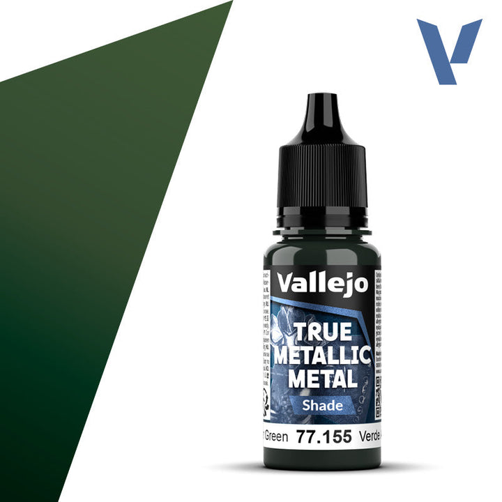Vallejo Paint True Metallic Metal Shade Amber Green Paint 17ml Bottle - 77155