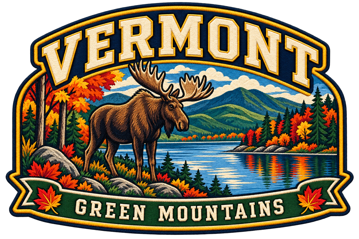 Vermont heritage badge embroidery artwork