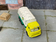 Lesney Matchbox No.32 Leyland BP Petrol Tanker — three-quarter view — actual item condition photo