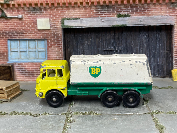 Lesney Matchbox No.32 Leyland BP Petrol Tanker — opposite side view — actual item condition photo