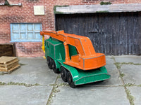 Vintage Lesney Matchbox No. 30 8 Wheel Crane green-and-orange actual item, view 4