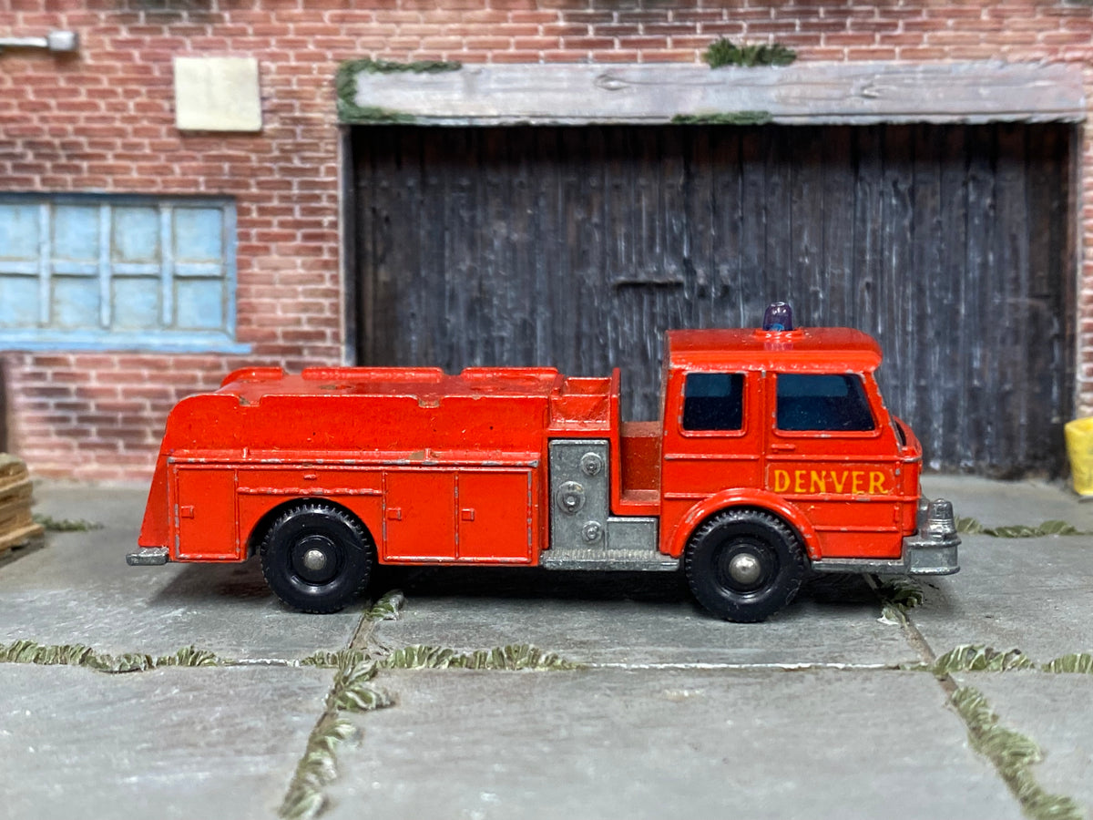 Lesney Matchbox No.29 Denver Fire Pumper Truck — side view — actual item condition photo