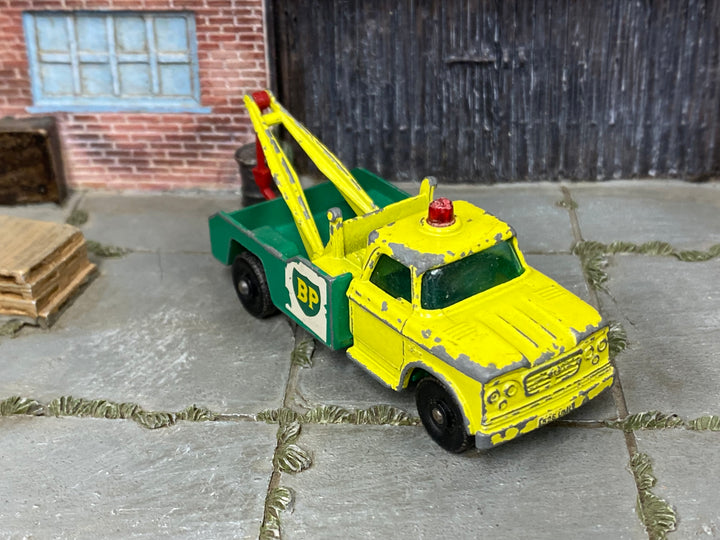 Lesney Matchbox No.13 Dodge BP Wreck Truck — three-quarter view — actual item condition photo
