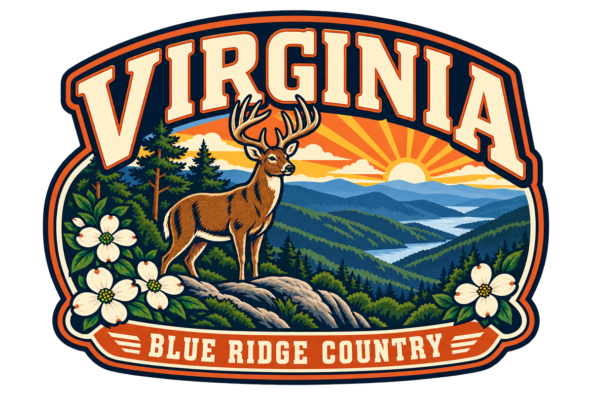 Virginia heritage badge embroidery artwork
