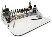 Vallejo 26013 Paint Display and Work Station – 50 × 37 cm; paints and brushes shown for illustration, not included