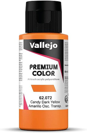 Vallejo Premium Color Candy Dark Yellow 60 mL – VLJ62072 — exact Vallejo product photo