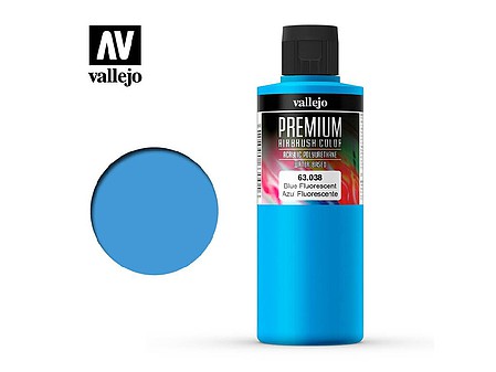 Vallejo Premium Fluorescent Blue Paint – 200ml – 63.038– product image