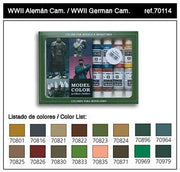 Vallejo Model Color German Camouflage WWII Set 16 × 18 mL – VLJ70114 — exact Vallejo product photo