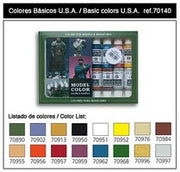 Vallejo 17ml Bottle Basic USA Model Color Paint Set (16 Colors) — exact Vallejo product image