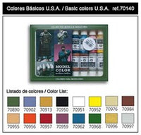 Vallejo 17ml Bottle Basic USA Model Color Paint Set (16 Colors) — exact Vallejo product image