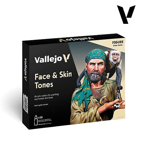 Vallejo Model Color Face & Skin Tones Set 16 × 18 mL – VLJ70258 — exact Vallejo product photo