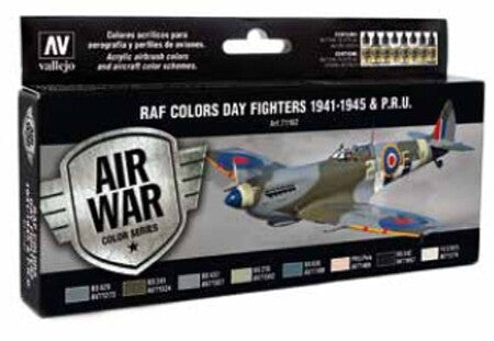 Vallejo Model Air WWII RAF Day Fighters Europe Set – 8 Colors – 71.162