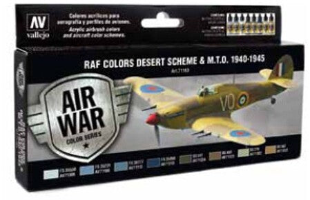 Vallejo Model Air WWII RAF Desert Paint Set – 8 Colors – 71.163– product image