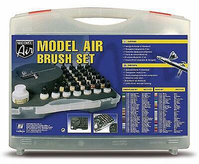Vallejo Model Air Basic Colors with Airbrush Set – 71.172