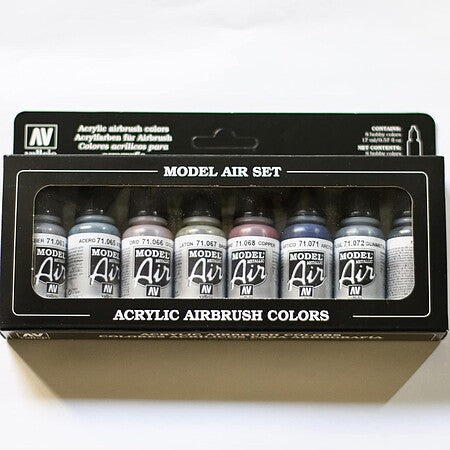Vallejo Model Air Metallic Colors Set 8 x 17 ml – 71.176