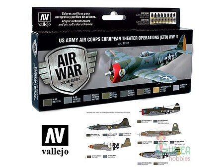 Vallejo Model Air US Air Corps European Theater Set 8 Colors – 71.182