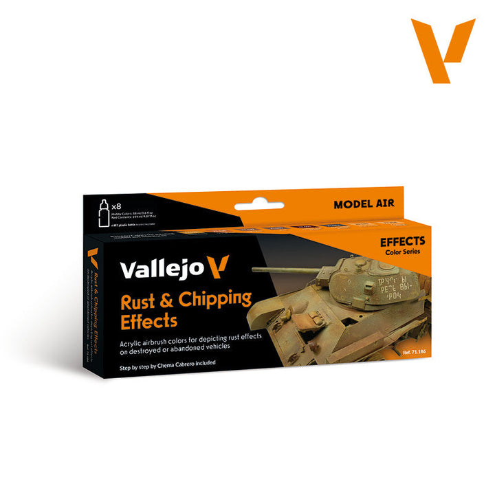 Vallejo Model Air 71.186 Rust and Chipping Effects 8-color paint set