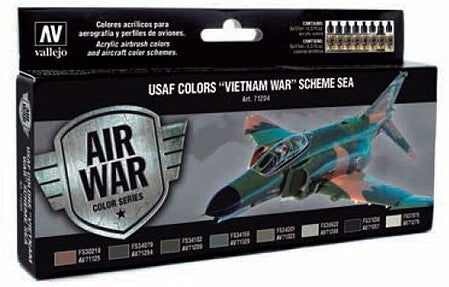 Vallejo Model Air USAF Vietnam War SEA Scheme Set 8 Colors – 71.204