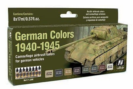 Vallejo Model Air German WWII 1940–1945 Set 8 Colors – 71.206