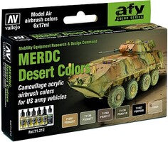 Vallejo Model Air MERDC Desert Colors Set 6 Colors – 71.212