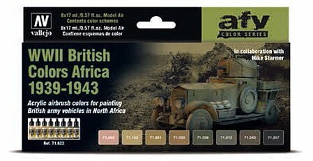 Vallejo Model Air WWII British Colors Africa 1939–1943 Set – VLJ71622 — exact Vallejo product photo