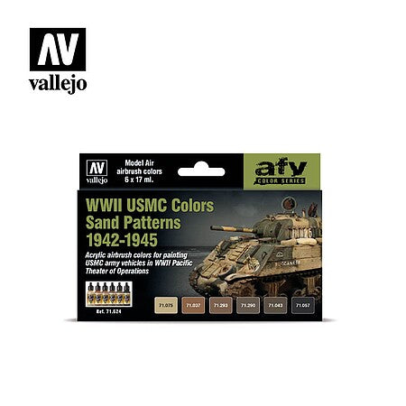 Vallejo Model Air WWII USMC Sand Patterns 1942-1945 paint set 71.624