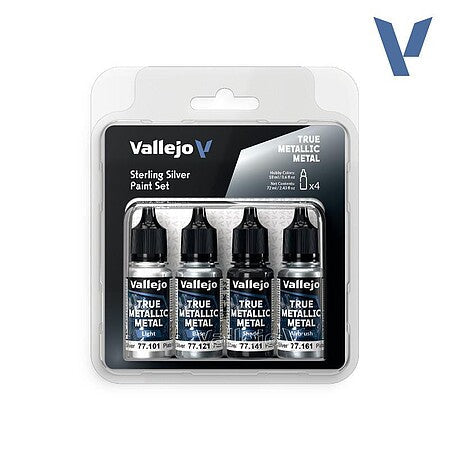 Vallejo True Metallic Sterling Silver Set 4 Colors – 77.251